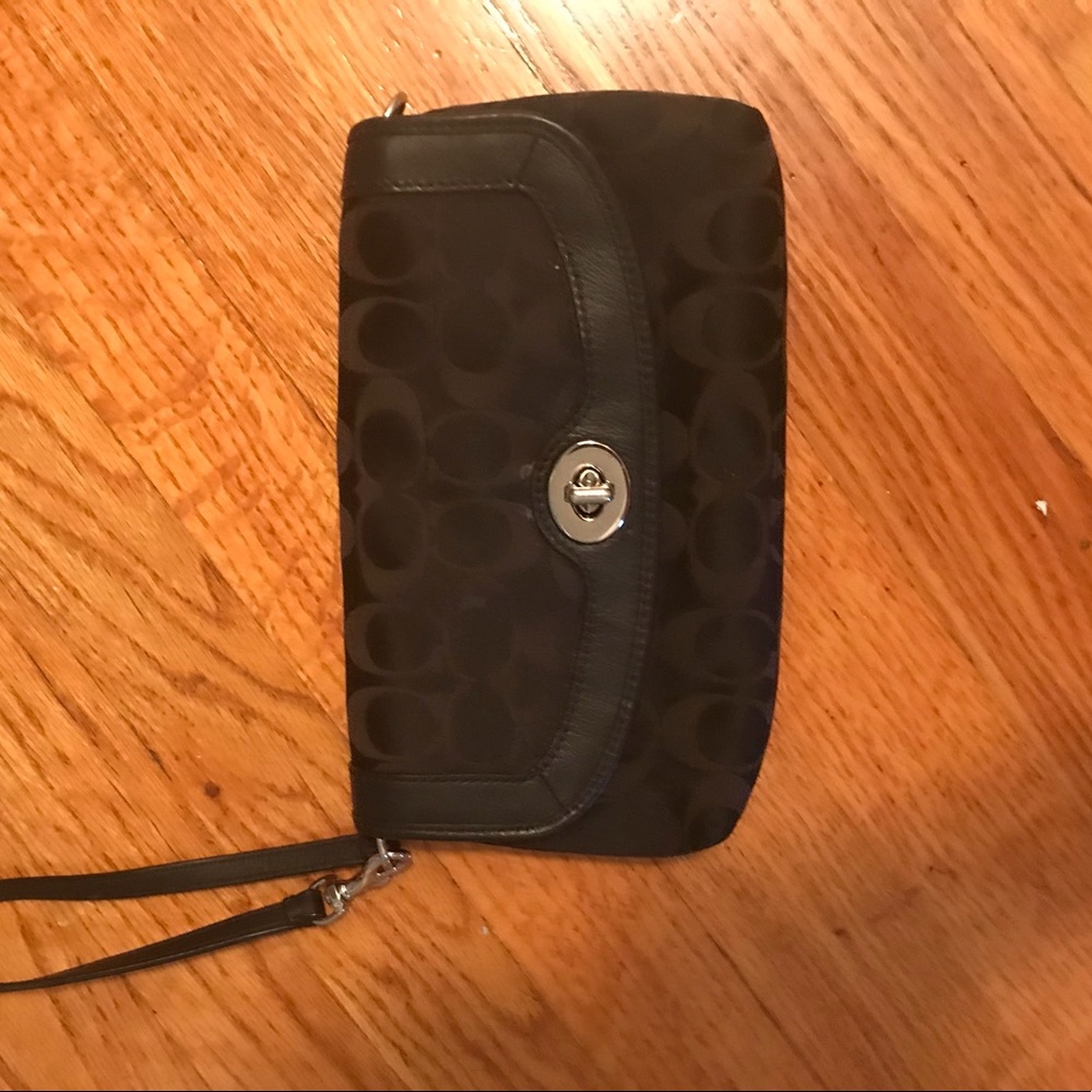 Coach Black Large Wristlet